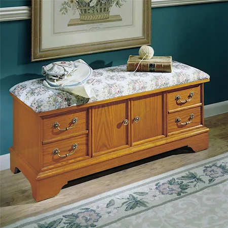 Cedar Chest w/ Floral Upholstered Seat